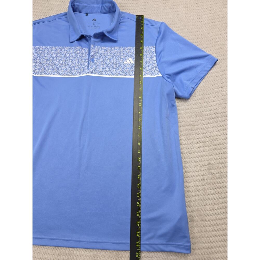 Adidas Shirt Mens XL Performance Polo Periwinkle Blue Short Sleeve - Picture 2 of 8